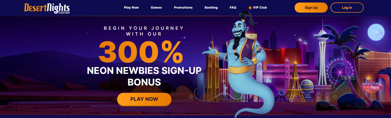 $20 free chip offered by desert nights casino