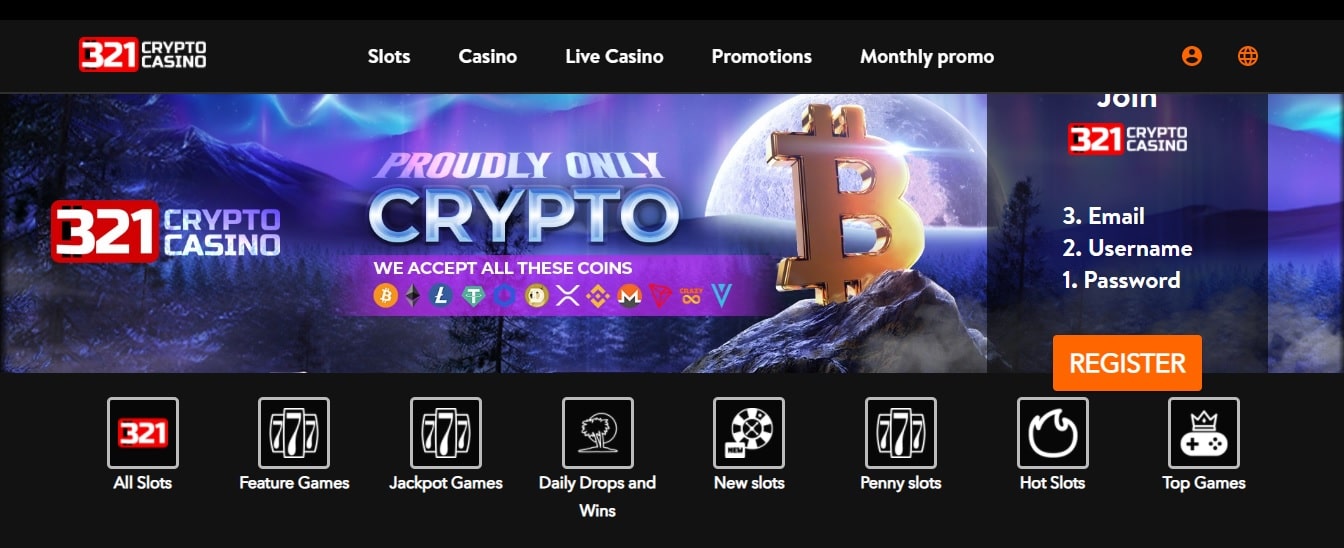 321 Crypto Casino No Deposit Bonus